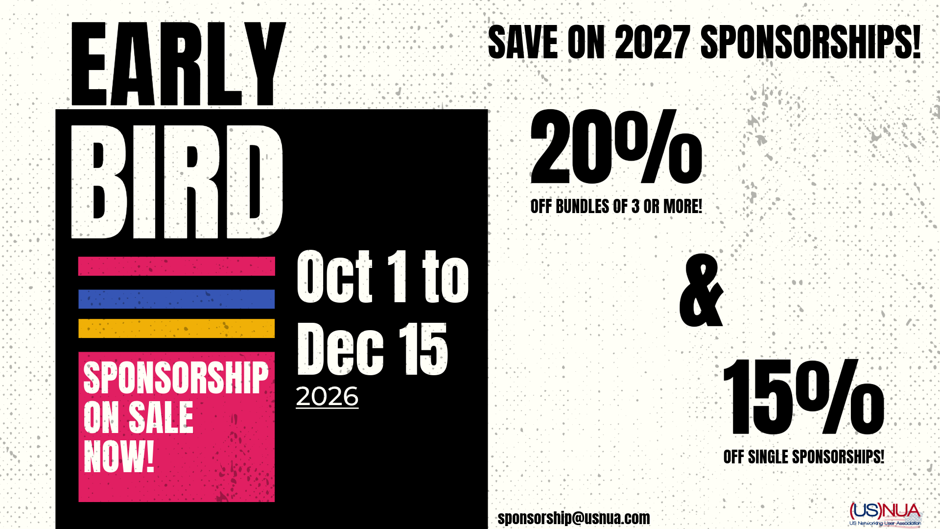 Early Bird Sponsorship Sale 2026 - Website page Early Bird Sponsorship Sale 2026 - Website page